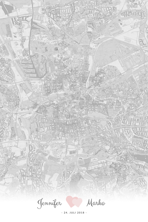 Stadtplan Dortmund Geschenk Hochzeit Liebe Romantik
