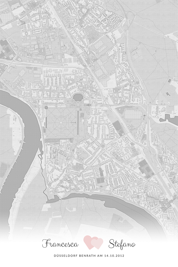 Stadtplan Düsseldorf Benrath Liebe Hochzeit