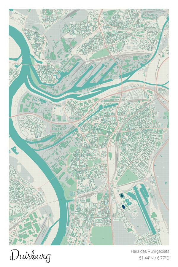 Stadtplan Duisburg Herz des Ruhrgebiets