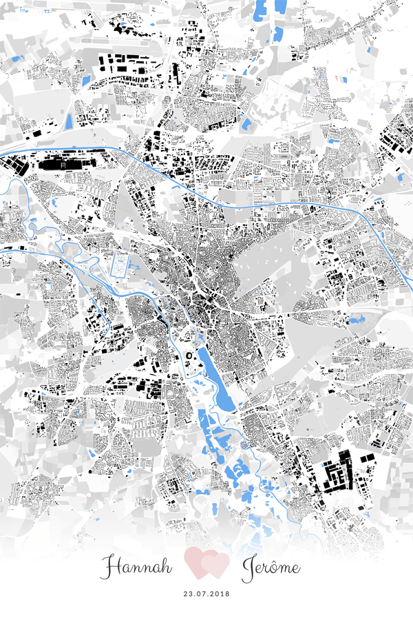 Stadtplan Hannover Hochzeit Liebe Geschenk