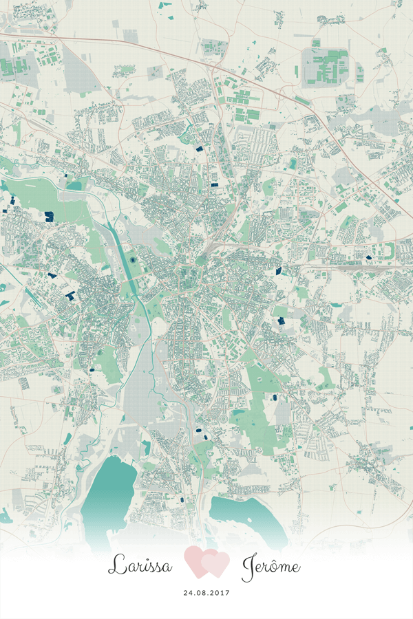 Stadtplan Leipzig Hochzeit Liebe Geschenk