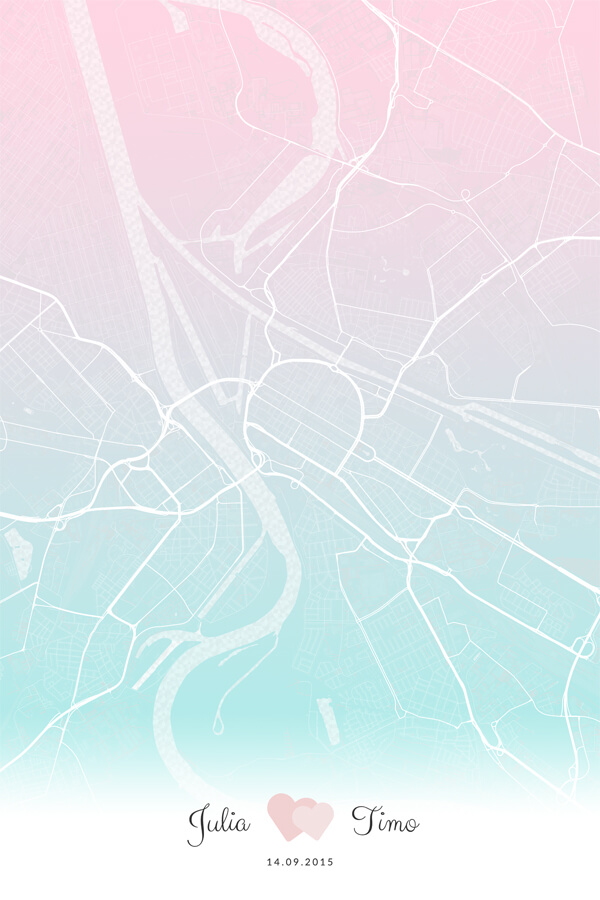Stadtplan Mannheim Liebe Hochzeit Geschenk