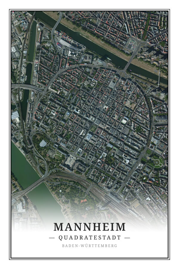 Stadtplan Mannheim Quadratenstadt Satellitenbild