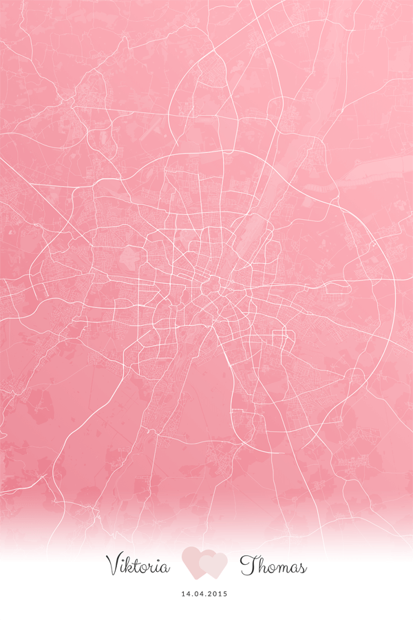 Stadtplan München Liebe Hochzeit Erinnerung