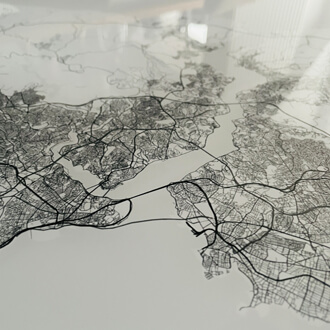 Detailansicht Acrylglas Stadtplan Stil Elegant