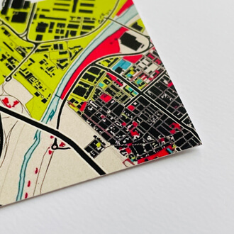 Detailansicht Stadtplanposter im Stil Popart