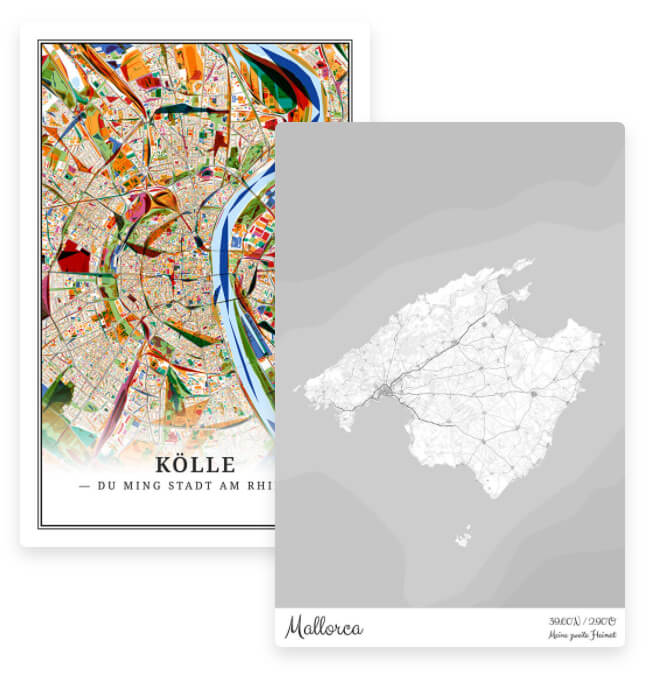 Stadtplan Köln und Landkarte Mallorca Stadtplan Köln und Landkarte Mallorca