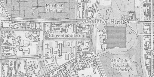 Detailansicht Stadtplan von Köln im Stil ”Bleistift”